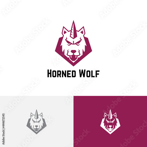 Horned Wolf Wild Monster Shield Esport Game Logo