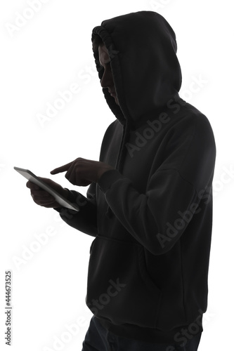 Silhouette of hacker with t...