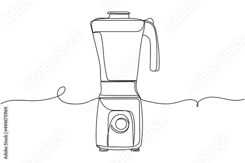 Continuous one line of blender in silhouette on a white background. Linear stylized.Minimalist.