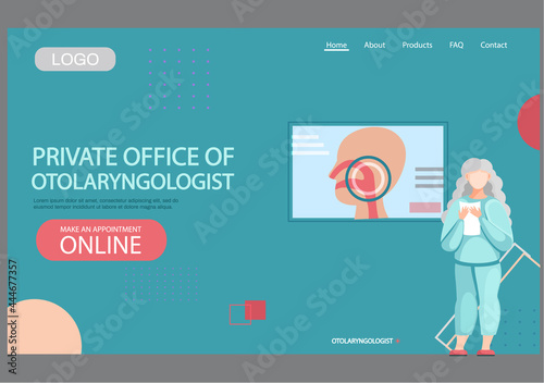 Otolaryngologist doctor with nose, ear and throat or ENT diagnostic and treatment instruments. Otology doctor with patient. Otorhinolaryngology healthcare medicine or otolaryngology diseases