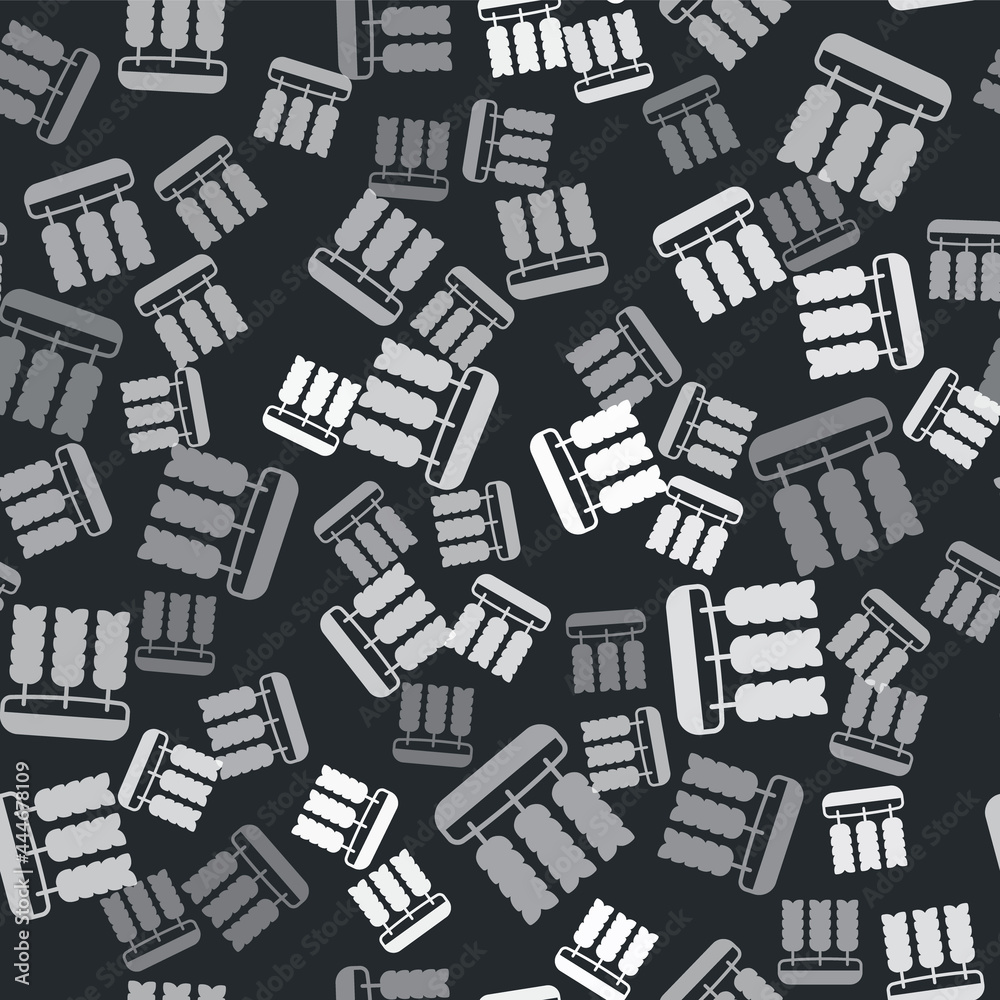 Grey Cereals set with rice, wheat, corn, oats, rye, barley icon isolated seamless pattern on black background. Ears of wheat bread symbols. Vector Grey Cereals set with rice, wheat, corn, oats, rye, barley icon isolated seamless pattern on black background. Ears of wheat bread symbols. Vector