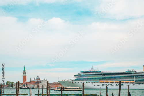 view of cruise liner in venice port travel concept