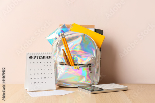 School backpack and station...