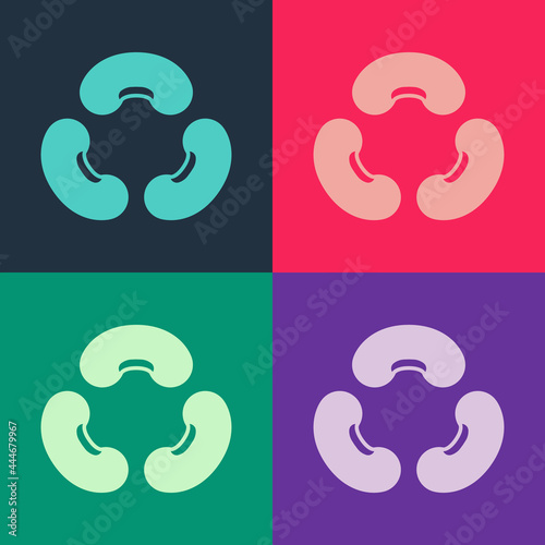 Pop art Beans icon isolated on color background. Vector
