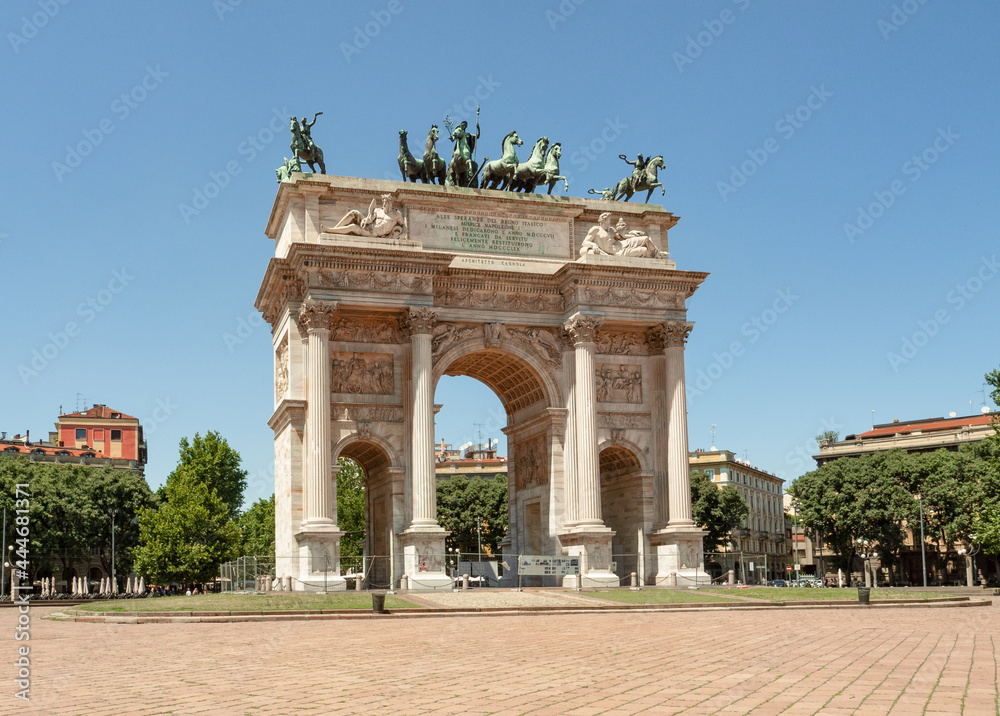 Sempione Park, Arch of Peace  from the Napoleonic period;Milan,Lombardy,Italy.