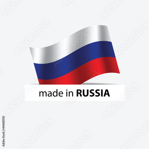made in Russia vector stamp. badge with Russia flag
