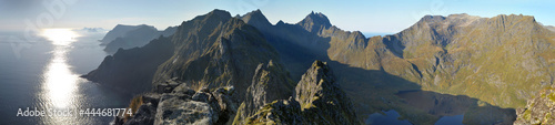 Panorama of the mountains and cliffs