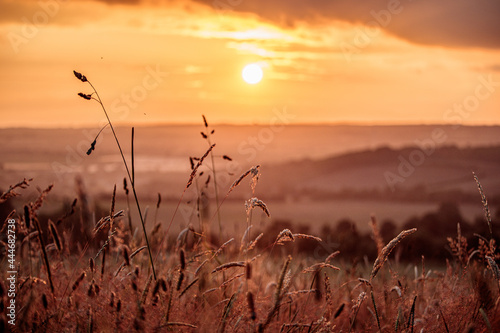 sunset over the hills