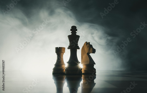 Canvas Print Chess pieces on the chessboard