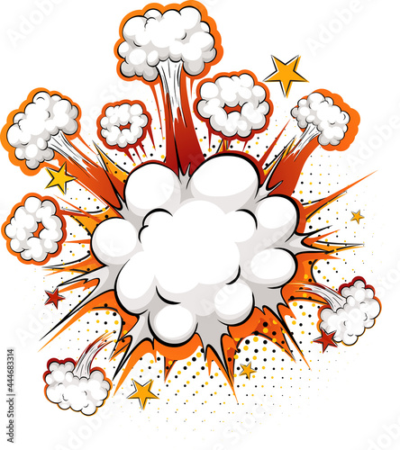 Blank boom comic speech bubble on white background