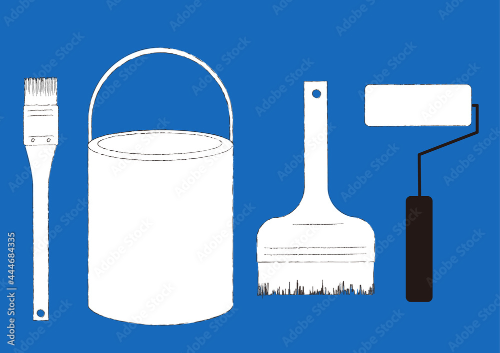 ペンキ塗りの道具のイラスト02 Stock Vector Adobe Stock
