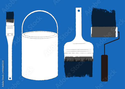 ペンキ塗りの道具のイラスト02
