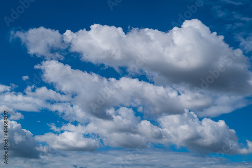Blue sky with white clouds in the day  Nature background
