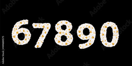 Popcorn numbers. Part 7. Set of vector illustrations