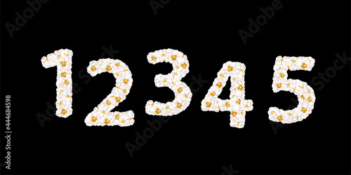 Popcorn numbers. Part 6. Set of vector illustrations