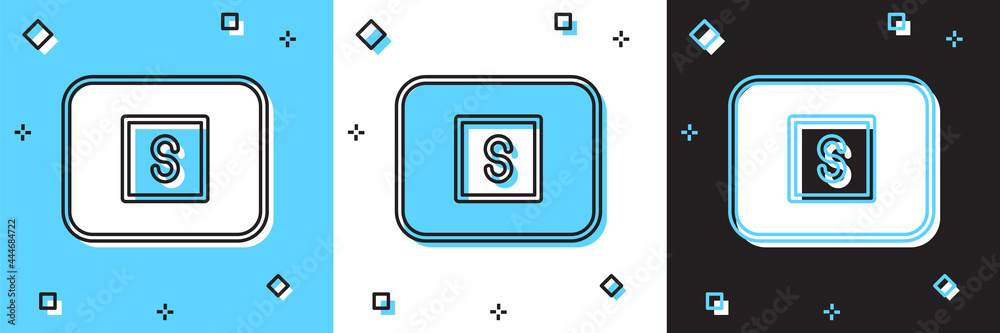 Set Stop media button icon isolated on blue and white, black background. Vector Set Stop media button icon isolated on blue and white, black background. Vector