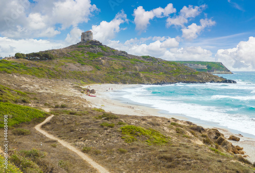 Cabras (Italy) - The coastal touristic town in Sardinia region and island, with Is Arutas Mari Ermi Putzu Idu beach, Sinis peninsula and Tharros archaeological site.