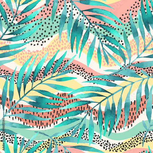 Tropical vector illustration for minimalist print, cover, fabric, scrapbooking wallpaper, birthday card background