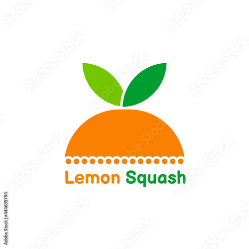 lemon squash logo template, simple logo selling fresh lemon drink, minimalist logo for brands and companies