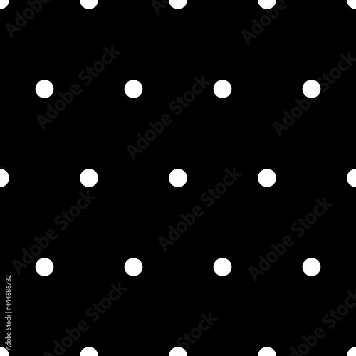White polka dot on black seamless pattern