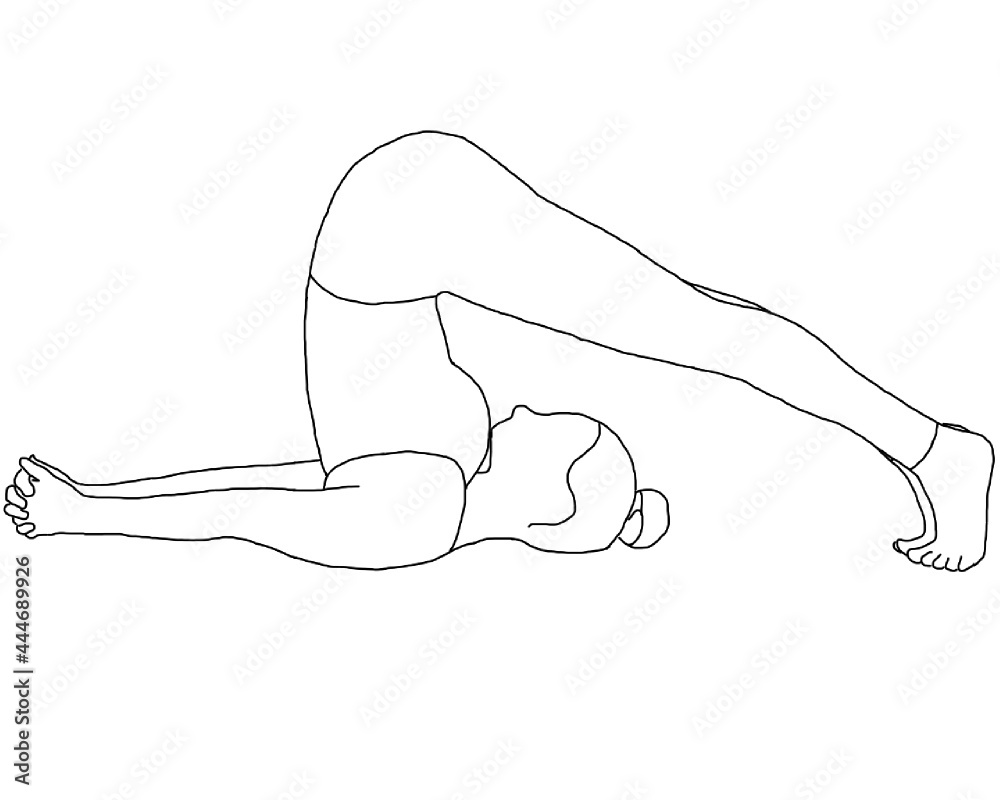 yoga, halasana, plow pose Stock Vector Adobe Stock
