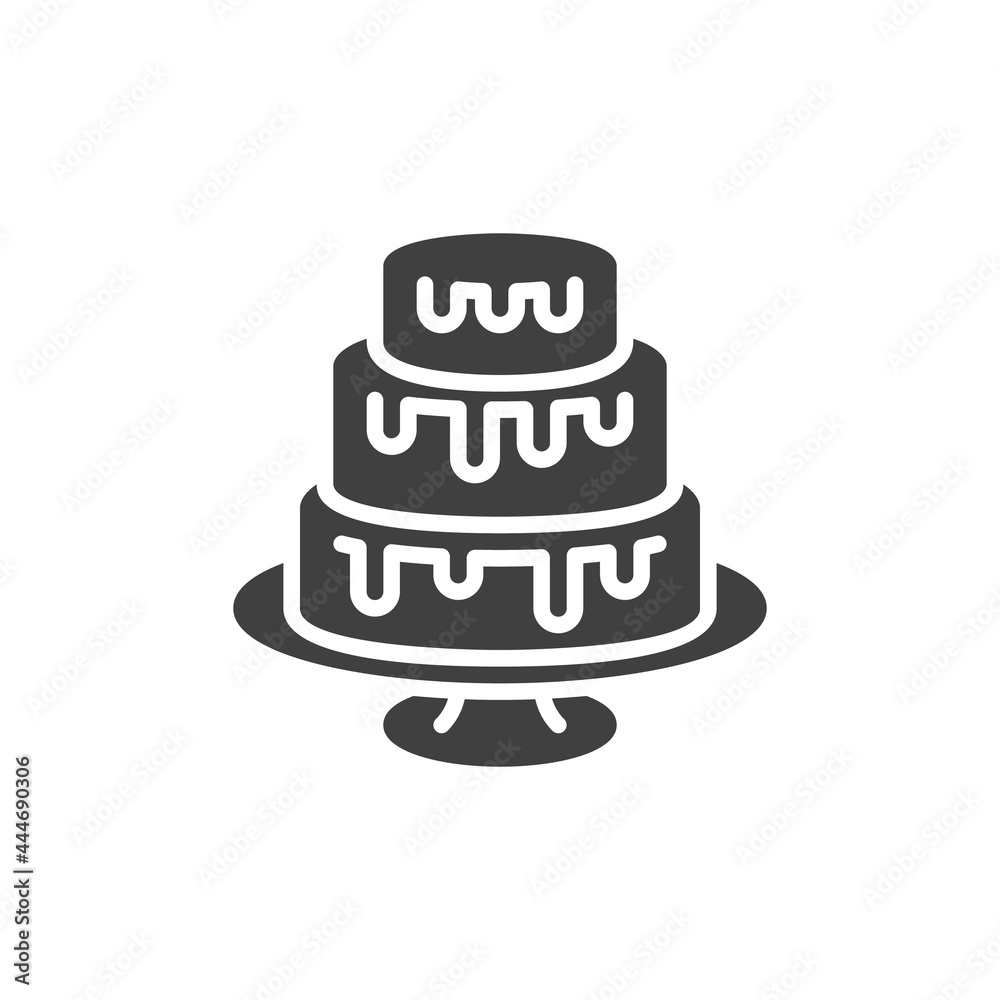 Three-layer cake vector icon Three-layer cake vector icon