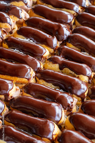 Foto Close-up chocolate eclair cake