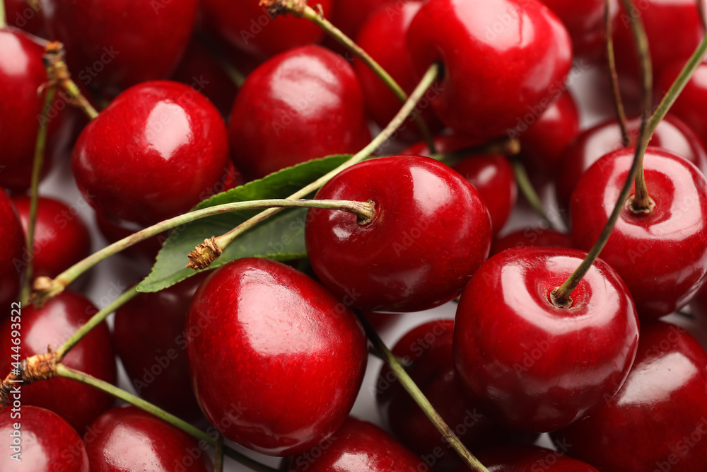 Heap of tasty ripe cherries as background, closeup Heap of tasty ripe cherries as background, closeup