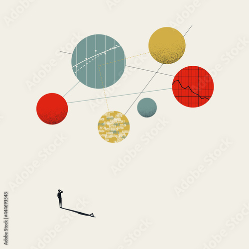 Business analysis vector concept. Symbol of strategy, planning, statistics and data analytics. Minimal illustration.