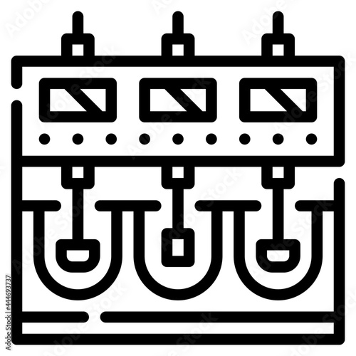 dissolution test line icon