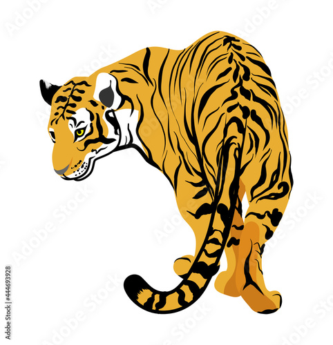 Tiger clip art - turned around