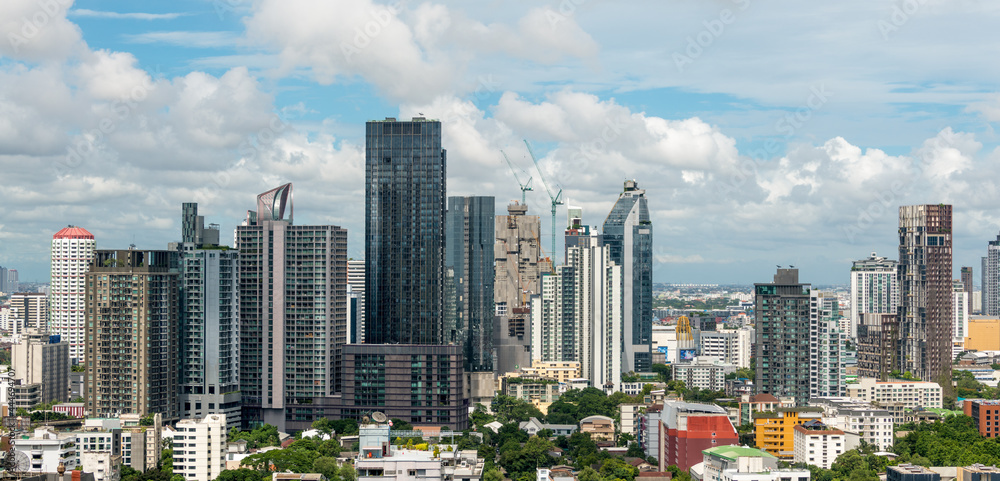 Panoramic view of the Thong Lo district in downtown Bangkok