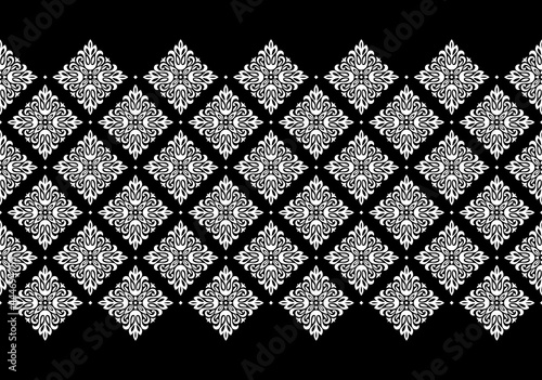 Wallpaper in the style of Baroque. Modern vector background. White and black floral ornament. Graphic pattern for fabric, wallpaper, packaging. Ornate Damask flower ornament