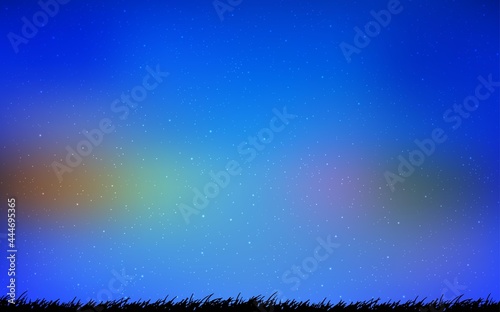 Light Blue, Yellow vector texture with milky way stars.