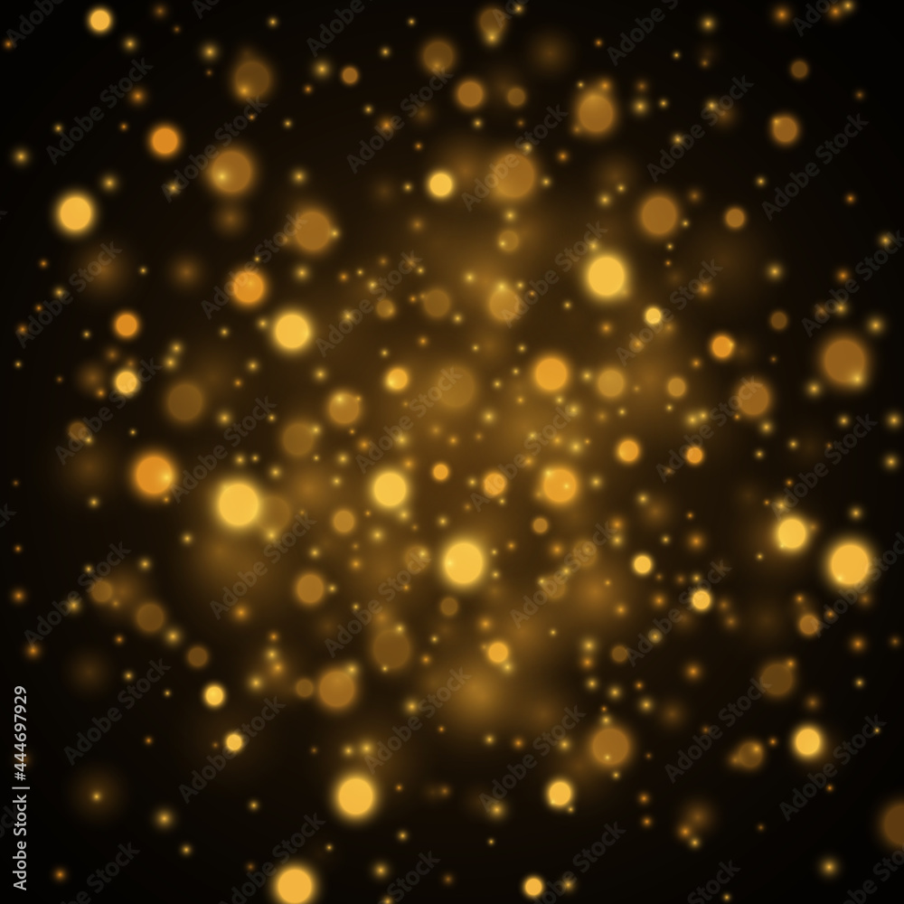 Gold abstract bokeh background. Gold stardust background. Vector illustration