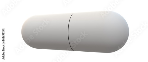 3d illustration. The capsule is gray on a white background. Medicine. Treatment. Medications for the coronavirus. Medicine, vitamins