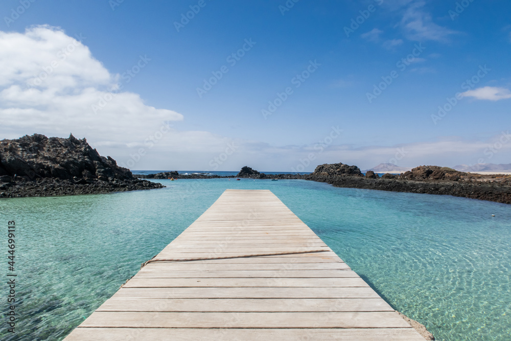 Lobos island pier in Fuerteventura Lobos island pier in Fuerteventura