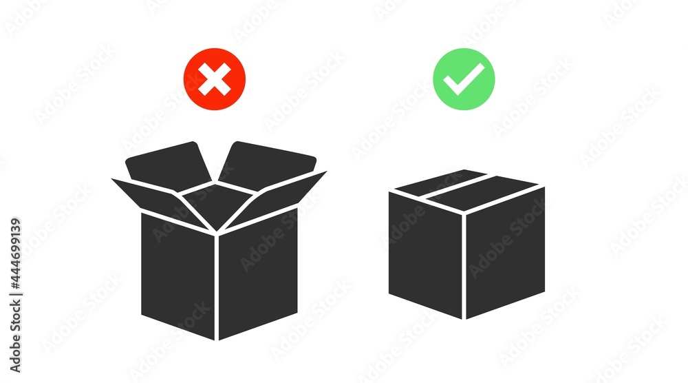 Box Icon Set. Vector set of open and closed boxes illustration Box Icon Set. Vector set of open and closed boxes illustration