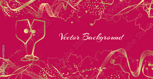 background with decorative elements of wine.