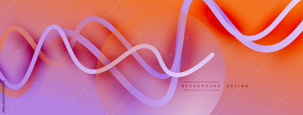Fototapeta premium Abstract gradient background with wave line with shadow effect. Geometric composition. 3D shadow effects and fluid gradients