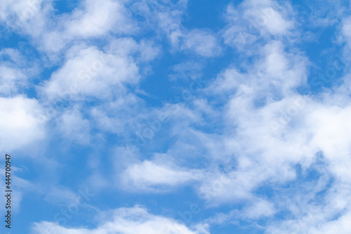 Blue sky and cirrus clouds, can be used as background.