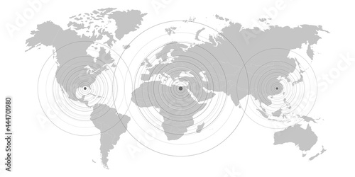 Planet Earth. Earth Day. The Earth, World Map on white background. Earthquake. Richter earthquake magnitude scale. Vector illustration. EPS 10