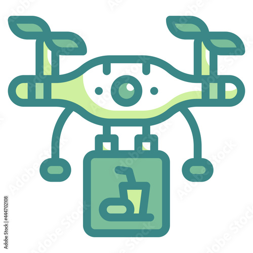 drone blue line icon