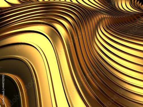 Wallpaper Mural Golden abstract wavy liquid background Torontodigital.ca