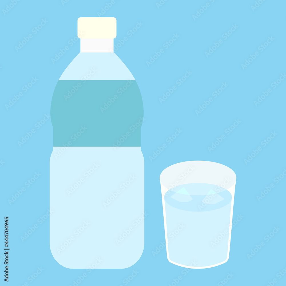 シンプルでかわいいペットボトルとコップのイラスト Stock Vector Adobe Stock