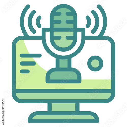 podcast blue line icon