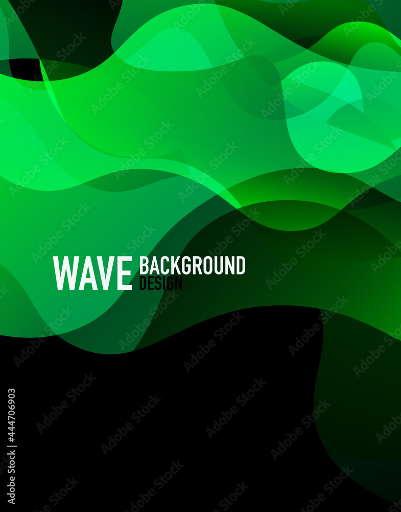 Fototapeta premium Vertical fluid gradient wave abstract background. Bright color waves in the dark. Vector Illustration For Wallpaper, Banner, Background, Landing Page