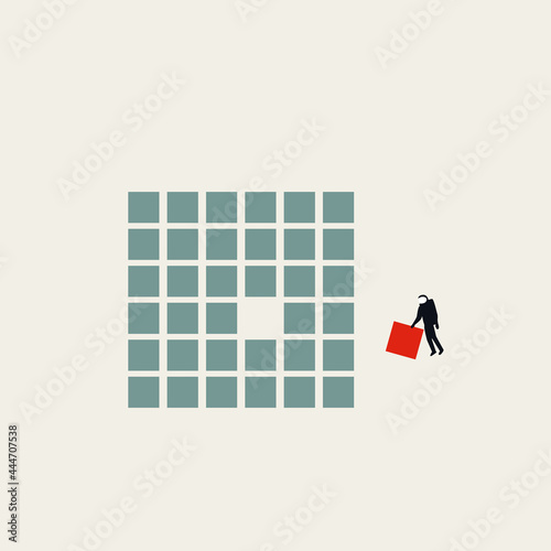 Microservices architecture vector concept. Symbol of cooperation, organization. Minimal illustration.