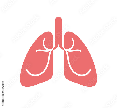 Stethoscope with lungs vector simple icon isolated over white background, pulmanology theme illustration or logo. photo