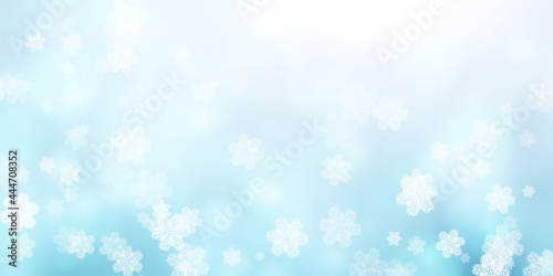 Christmas background of blue and pink color with snowflakes